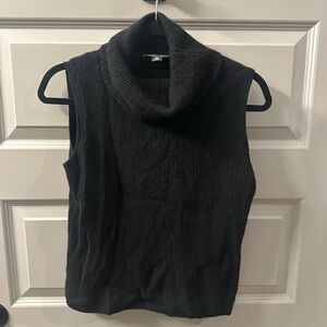 Saks Fifth Avenue Black cashmere Sleeveless Cowl Neck Sweater